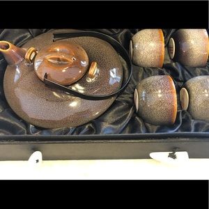 NIB - The Bombay Company Tea Set in Satin Box, Never used, Brand New with Tags!